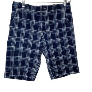 Old Navy blue plaid board shorts. Size 34